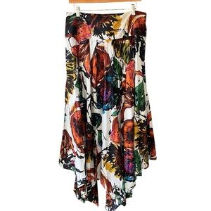 Grace Elements XL 100% Cotton Art To Wear MidiMaxi Pullon Skirt Asymmetrical Hem